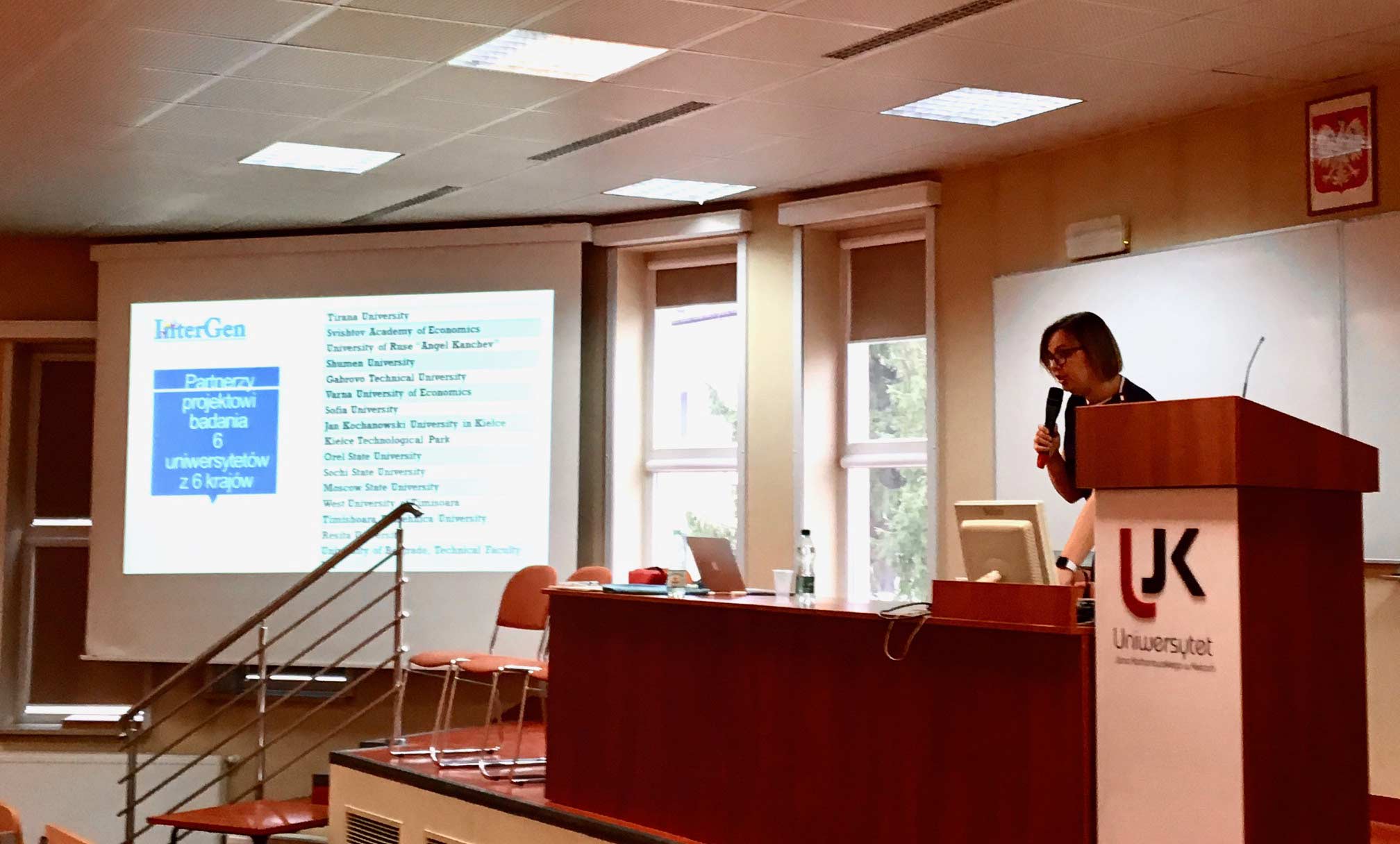 a seminar for students presenting the first INTERGEN project results was organized at the Jan Kochanowski University in Kielce, Poland